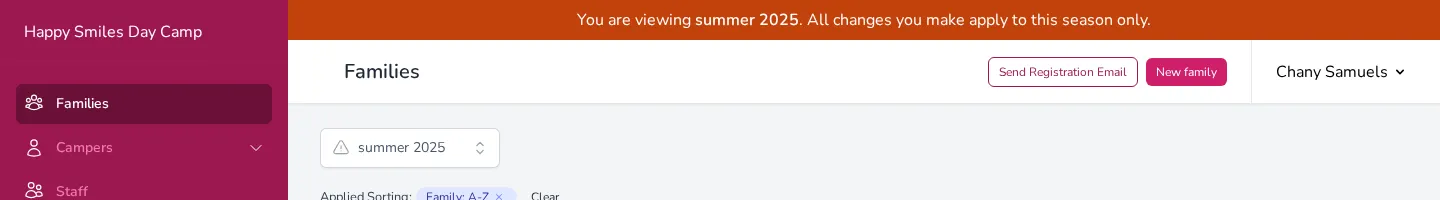The warning banner that appears when viewing a past season